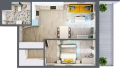 2 pokoje, mieszkanie 47,72 m², piętro 3, oferta nr 3.B32, Panorama 3 Stawy, Katowice, Osiedle Paderewskiego-Muchowiec, Dolina Trzech Stawów, ul. Pułaskiego 23