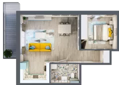 2 pokoje, mieszkanie 50,37 m², piętro 3, oferta nr 3.A18, Panorama 3 Stawy, Katowice, Osiedle Paderewskiego-Muchowiec, Dolina Trzech Stawów, ul. Pułaskiego 23