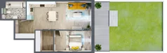 2 pokoje, mieszkanie 55,97 m², piętro 1, oferta nr 1.B10, Panorama 3 Stawy, Katowice, Osiedle Paderewskiego-Muchowiec, Dolina Trzech Stawów, ul. Pułaskiego 23