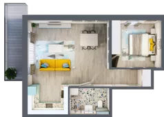 2 pokoje, mieszkanie 50,99 m², piętro 2, oferta nr 2.A12, Panorama 3 Stawy, Katowice, Osiedle Paderewskiego-Muchowiec, Dolina Trzech Stawów, ul. Pułaskiego 23