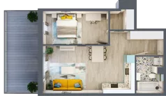 2 pokoje, mieszkanie 51,13 m², piętro 1, oferta nr 1.A5, Panorama 3 Stawy, Katowice, Osiedle Paderewskiego-Muchowiec, Dolina Trzech Stawów, ul. Pułaskiego 23