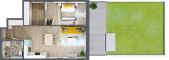 2 pokoje, mieszkanie 51,56 m², piętro 1, oferta nr 1.B11, Panorama 3 Stawy, Katowice, Osiedle Paderewskiego-Muchowiec, Dolina Trzech Stawów, ul. Pułaskiego 23