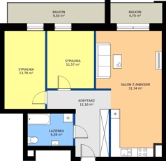 3 pokoje, mieszkanie 77,49 m², piętro 4, oferta nr G42, Osiedle Dębowy Park, Siemianowice Śląskie, Bytków, ul. Oświęcimska 7a