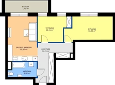 3 pokoje, mieszkanie 69,87 m², piętro 1, oferta nr G21, Osiedle Dębowy Park, Siemianowice Śląskie, Bytków, ul. Oświęcimska 7a