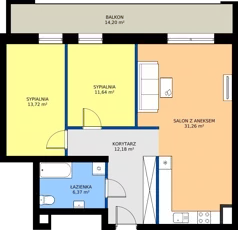 3 pokoje, mieszkanie 77,44 m², piętro 1, oferta nr G11, Osiedle Dębowy Park, Siemianowice Śląskie, Bytków, ul. Oświęcimska 7a