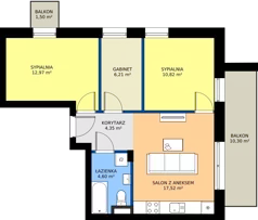 3 pokoje, mieszkanie 56,08 m², piętro 3, oferta nr H17, Osiedle Dębowy Park, Siemianowice Śląskie, Bytków, ul. Oświęcimska 7a