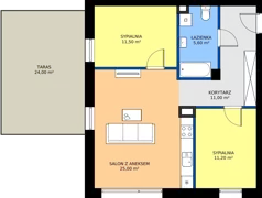 3 pokoje, mieszkanie 65,50 m², parter, oferta nr H4, Osiedle Dębowy Park, Siemianowice Śląskie, Bytków, ul. Oświęcimska 7a