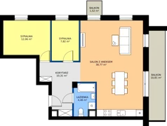 3 pokoje, mieszkanie 73,42 m², piętro 1, oferta nr I10, Osiedle Dębowy Park, Siemianowice Śląskie, Bytków, ul. Oświęcimska 7a