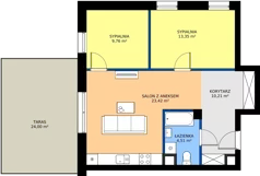 3 pokoje, mieszkanie 61,25 m², parter, oferta nr J5, Osiedle Dębowy Park, Siemianowice Śląskie, Bytków, ul. Oświęcimska 7a