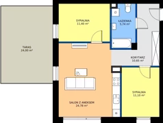 3 pokoje, mieszkanie 63,67 m², parter, oferta nr J4, Osiedle Dębowy Park, Siemianowice Śląskie, Bytków, ul. Oświęcimska 7a