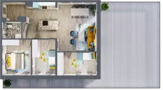 4 pokoje, mieszkanie 70,79 m², piętro 1, oferta nr E.1.4, Osiedle Nowa Dąbrowa, Dąbrowa Górnicza, Gołonóg, ul. Graniczna 14