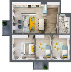 4 pokoje, mieszkanie 84,53 m², piętro 2, oferta nr E.2.1, Osiedle Nowa Dąbrowa, Dąbrowa Górnicza, Gołonóg, ul. Graniczna 14