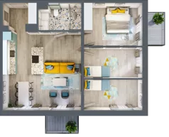 4 pokoje, mieszkanie 70,69 m², piętro 2, oferta nr E.2.4, Osiedle Nowa Dąbrowa, Dąbrowa Górnicza, Gołonóg, ul. Graniczna 14