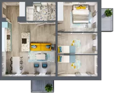 4 pokoje, mieszkanie 70,69 m², piętro 4, oferta nr E.4.4, Osiedle Nowa Dąbrowa, Dąbrowa Górnicza, Gołonóg, ul. Graniczna 14