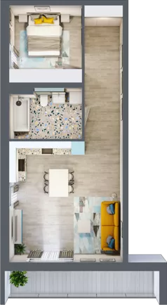 2 pokoje, mieszkanie 53,54 m², parter, oferta nr A1, Osiedle Kaskada, Zabrze, Osiedle Tadeusza Kotarbińskiego, ul. Mieczysława Niedziałkowskiego 56