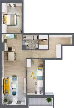 3 pokoje, mieszkanie 83,79 m², piętro 3, oferta nr B21, Osiedle Kaskada, Zabrze, Osiedle Tadeusza Kotarbińskiego, ul. Mieczysława Niedziałkowskiego 56