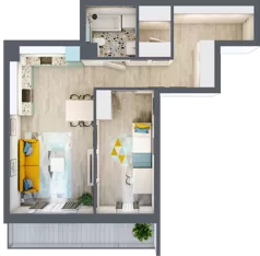 2 pokoje, mieszkanie 59,49 m², piętro 4, oferta nr B27, Osiedle Kaskada, Zabrze, Osiedle Tadeusza Kotarbińskiego, ul. Mieczysława Niedziałkowskiego 56