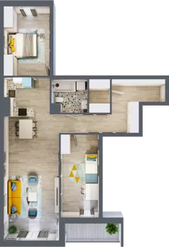 3 pokoje, mieszkanie 83,34 m², piętro 2, oferta nr B15, Osiedle Kaskada, Zabrze, Osiedle Tadeusza Kotarbińskiego, ul. Mieczysława Niedziałkowskiego 56
