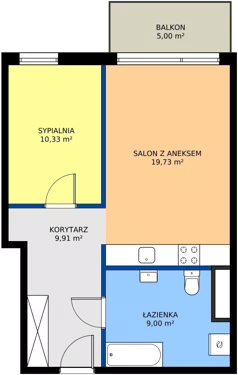 2 pokoje, mieszkanie 48,97 m², parter, oferta nr 1 wykończone, Osiedle Gwiezdna, Sosnowiec, Zagórze, ul. Gwiezdna 18E