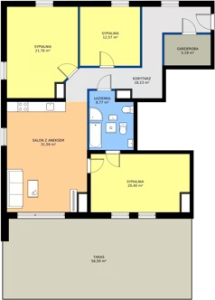 4 pokoje, mieszkanie 118,48 m², piętro 8, oferta nr B50, Osiedle Gwiezdna, Sosnowiec, Zagórze, ul. Gwiezdna 18E