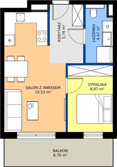 2 pokoje, mieszkanie 38,71 m², piętro 7, oferta nr C46, Osiedle Gwiezdna - budynek C,D, Sosnowiec, Zagórze, ul. Gwiezdna 18E