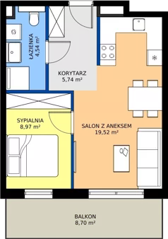 2 pokoje, mieszkanie 38,77 m², piętro 7, oferta nr C47, Osiedle Gwiezdna - budynek C,D, Sosnowiec, Zagórze, ul. Gwiezdna 18E