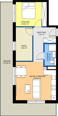 3 pokoje, mieszkanie 50,00 m², piętro 4, oferta nr C30, Osiedle Gwiezdna - budynek C,D, Sosnowiec, Zagórze, ul. Gwiezdna 18E