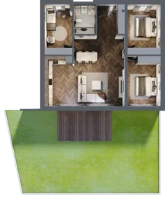 4 pokoje, mieszkanie 88,34 m², parter, oferta nr LM7a, Letnia Przystań, Dąbrowa Górnicza, Marianki, ul. Letnia