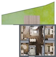 4 pokoje, mieszkanie 88,45 m², parter, oferta nr LM1a, Letnia Przystań, Dąbrowa Górnicza, Marianki, ul. Letnia