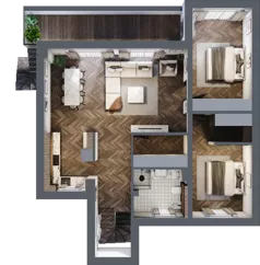 5 pokoi, mieszkanie 136,41 m², piętro 1, oferta nr LM2b, Letnia Przystań, Dąbrowa Górnicza, Marianki, ul. Letnia