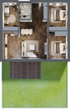 4 pokoje, mieszkanie 88,34 m², parter, oferta nr LM8a, Letnia Przystań, Dąbrowa Górnicza, Marianki, ul. Letnia