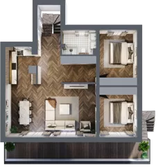 5 pokoi, mieszkanie 130,70 m², piętro 1, oferta nr LM9b, Letnia Przystań, Dąbrowa Górnicza, Marianki, ul. Letnia