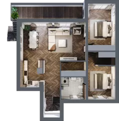 5 pokoi, mieszkanie 136,41 m², piętro 1, oferta nr LM2b, Letnia Przystań, Dąbrowa Górnicza, Marianki, ul. Letnia