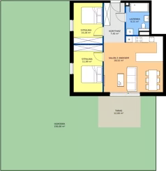 3 pokoje, mieszkanie 64,35 m², parter, oferta nr D1, Osiedle Gwiezdna - budynek C,D, Sosnowiec, Zagórze, ul. Gwiezdna 18E