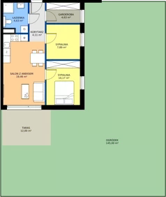 3 pokoje, mieszkanie 50,89 m², parter, oferta nr D6, Osiedle Gwiezdna - budynek D, Sosnowiec, Zagórze, ul. Gwiezdna 18E