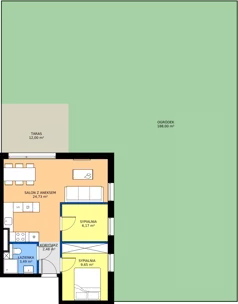 3 pokoje, mieszkanie 46,52 m², parter, oferta nr D5, Osiedle Gwiezdna - budynek D, Sosnowiec, Zagórze, ul. Gwiezdna 18E