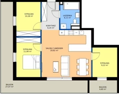 4 pokoje, mieszkanie 73,66 m², piętro 4, oferta nr D30, Osiedle Gwiezdna - budynek D, Sosnowiec, Zagórze, ul. Gwiezdna 18E