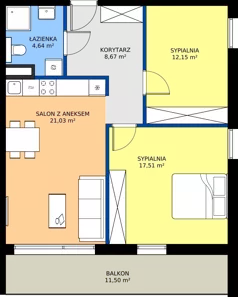 3 pokoje, mieszkanie 64,00 m², piętro 3, oferta nr D28, Osiedle Gwiezdna - budynek D, Sosnowiec, Zagórze, ul. Gwiezdna 18E