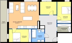 4 pokoje, mieszkanie 100,39 m², piętro 8, oferta nr D58, Osiedle Gwiezdna - budynek D, Sosnowiec, Zagórze, ul. Gwiezdna 18E