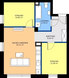 3 pokoje, mieszkanie 60,25 m², parter, oferta nr K2, Osiedle Dębowy Park - budynek K, Siemianowice Śląskie, Bytków, ul. Oświęcimska 7a