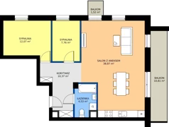 3 pokoje, mieszkanie 73,60 m², piętro 3, oferta nr K21, Osiedle Dębowy Park - budynek K, Siemianowice Śląskie, Bytków, ul. Oświęcimska 7a