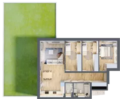 4 pokoje, mieszkanie 76,93 m², parter, oferta nr 1/1, Eko Wawer, Warszawa, Wawer, Zerzeń, ul. Chodzieska