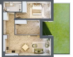 3 pokoje, apartament 58,23 m², parter, oferta nr M4, Apartamenty Przystań, Olecko, ul. Kościuszki