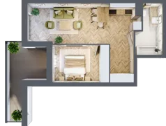 2 pokoje, apartament 44,62 m², piętro 1, oferta nr M28, Apartamenty Przystań, Olecko, ul. Kościuszki