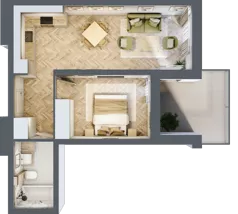 2 pokoje, apartament 41,90 m², piętro 3, oferta nr M42, Apartamenty Przystań, Olecko, ul. Kościuszki