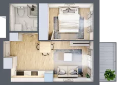 2 pokoje, mieszkanie 32,36 m², piętro 1, oferta nr A.12, Parkove Love, Łódź, Bałuty, ul. Górnicza 12/14 