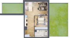2 pokoje, mieszkanie 49,06 m², parter, oferta nr B.38, Parkove Love, Łódź, Bałuty, ul. Górnicza 12/14 