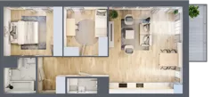 3 pokoje, mieszkanie 64,05 m², piętro 1, oferta nr B.47, Parkove Love, Łódź, Bałuty, ul. Górnicza 12/14 
