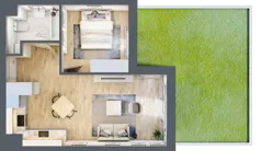 2 pokoje, mieszkanie 42,18 m², parter, oferta nr 7, Nova Radiostacja, Łódź, Śródmieście, ul. Telefoniczna 19 