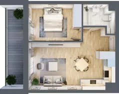 2 pokoje, mieszkanie 42,71 m², piętro 1, oferta nr 12, Nova Radiostacja, Łódź, Śródmieście, ul. Telefoniczna 19 
